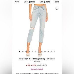 Riley High Rise Straight Crop in Shatter
AGOLDE